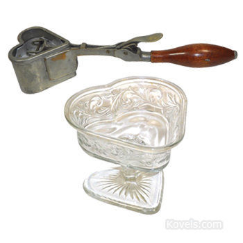 Heart-shaped ice cream dipper & dish, 1920s