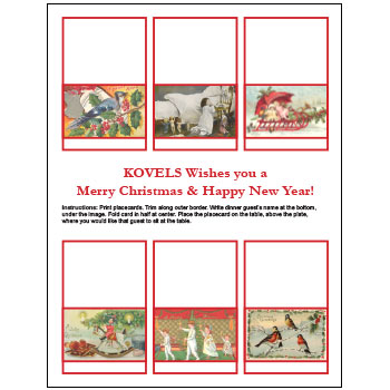  Free printable vintage-style place cards for your holiday entertaining or your Christmas table.