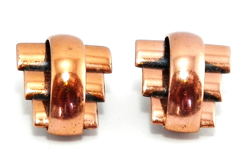 Vintage Renoir Copper Clip Earrings!